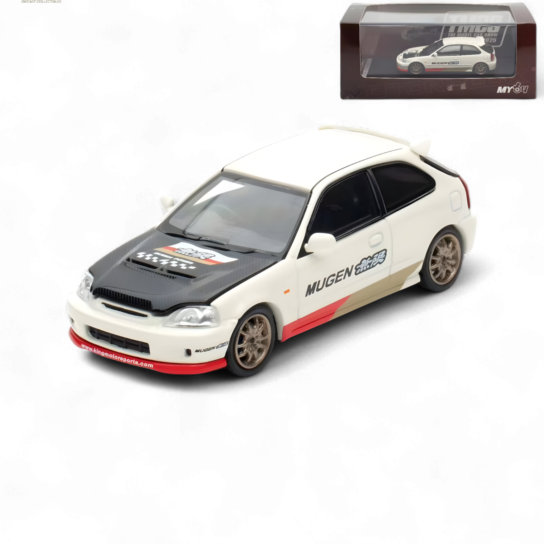 Honda Civic EK9 MUGEN Malaysia Limited Edition - White 1:64 by Motorhelix 