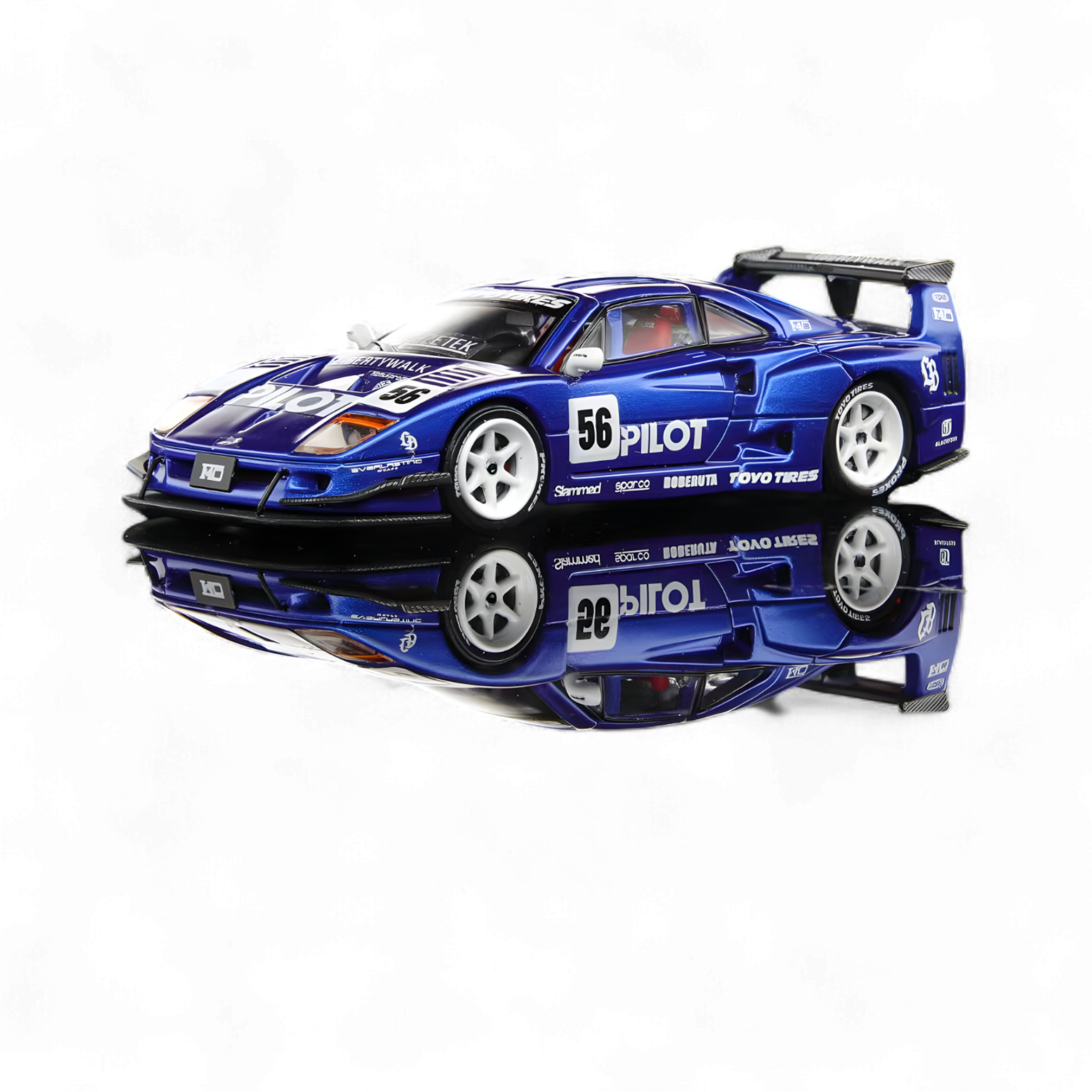 Demon King Auto F40 LB-Works Wide-Body Gull Wing Gate Modified - PILOT Livery 1:64