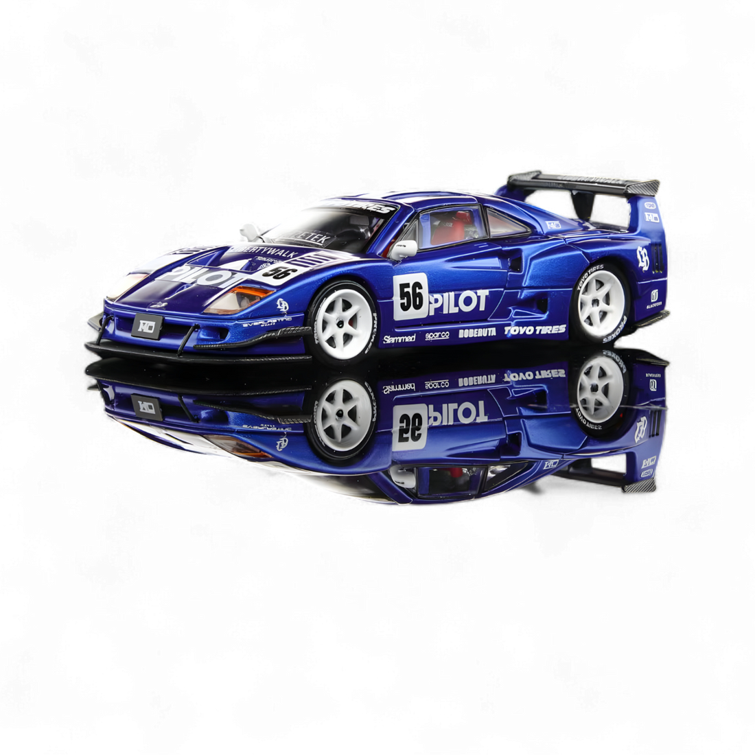 Demon King Auto F40 LB-Works Wide-Body Gull Wing Gate Modified - PILOT Livery 1:64