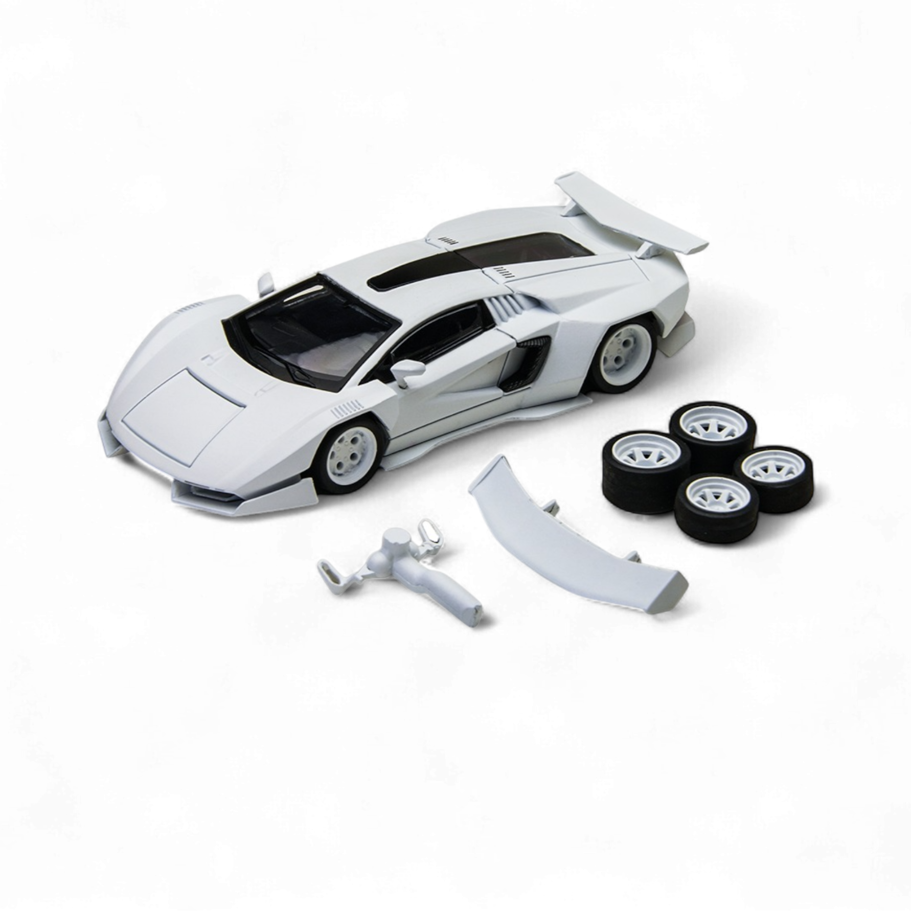 Lamborghini Countach V Ver. Mechanic PSC - White 1:64 by TimeMicro × PSC DESIGN 1/64  6