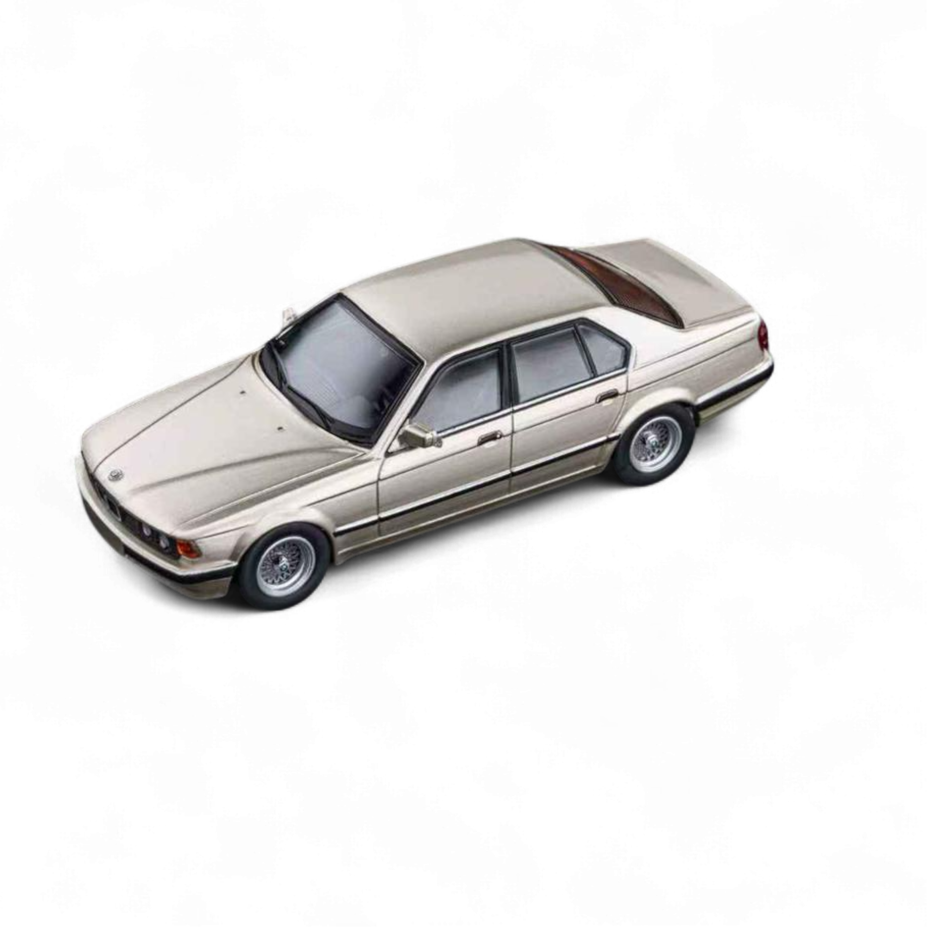 DCM BMW E32 7-Series Cashmere Beige Gold 1:64 diecast model