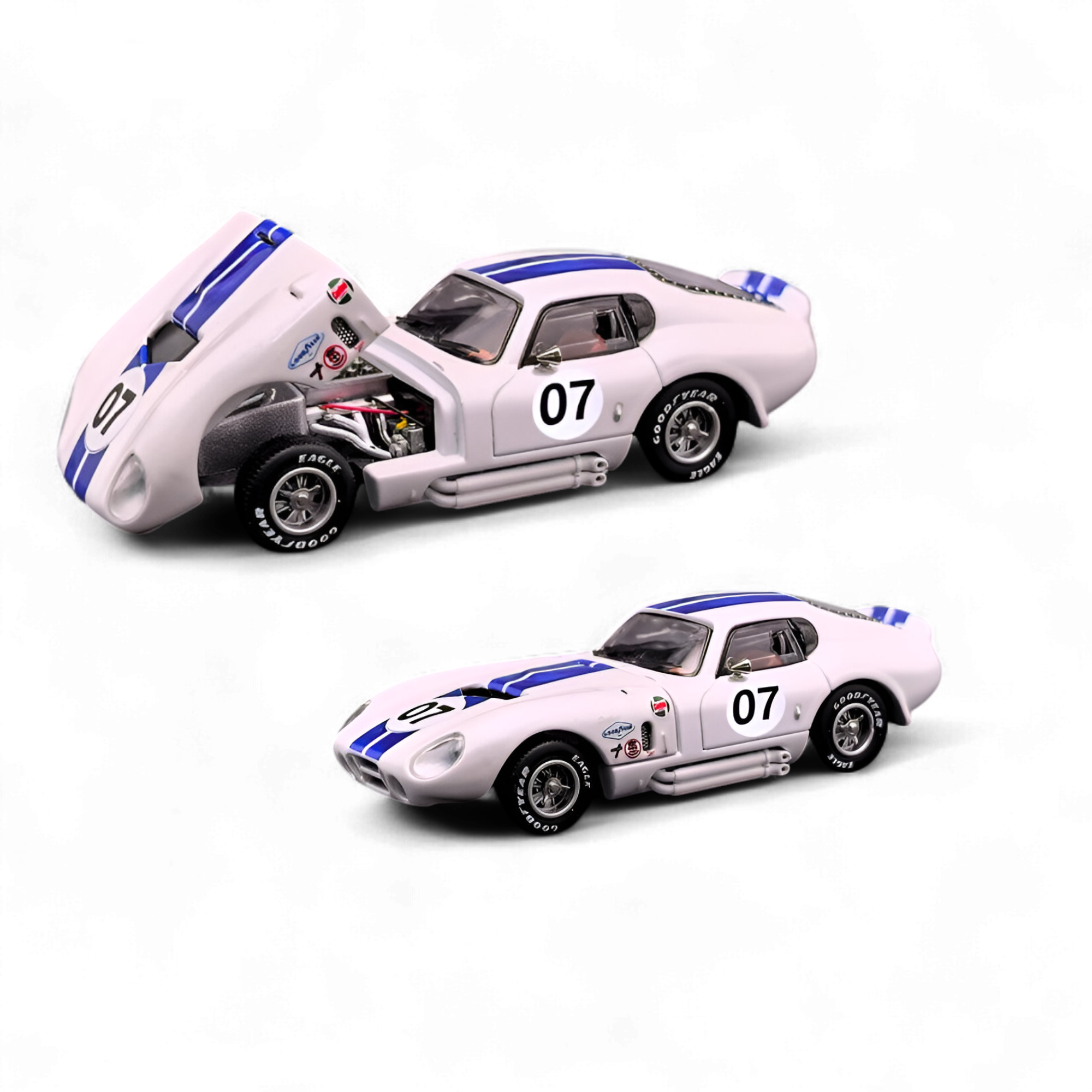 Shelby Daytona White with Blue Stripes 1:64 by Fine Works64 
