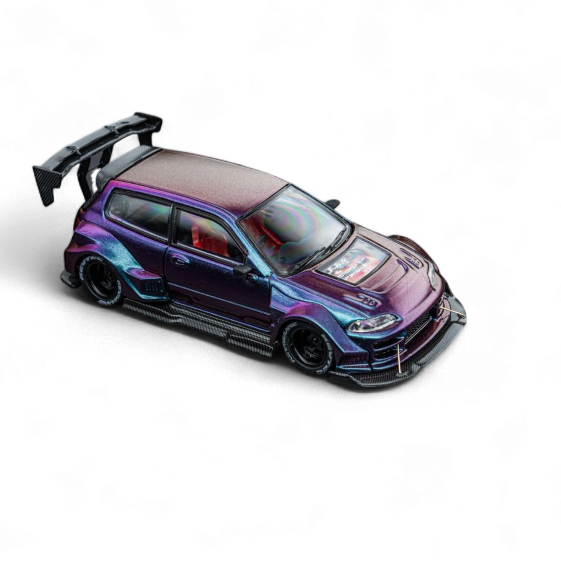 Kevmannz 1996 EG6 Hatchback Black Wheels - Chameleon - Short Spoiler 1:64 by DCM  3
