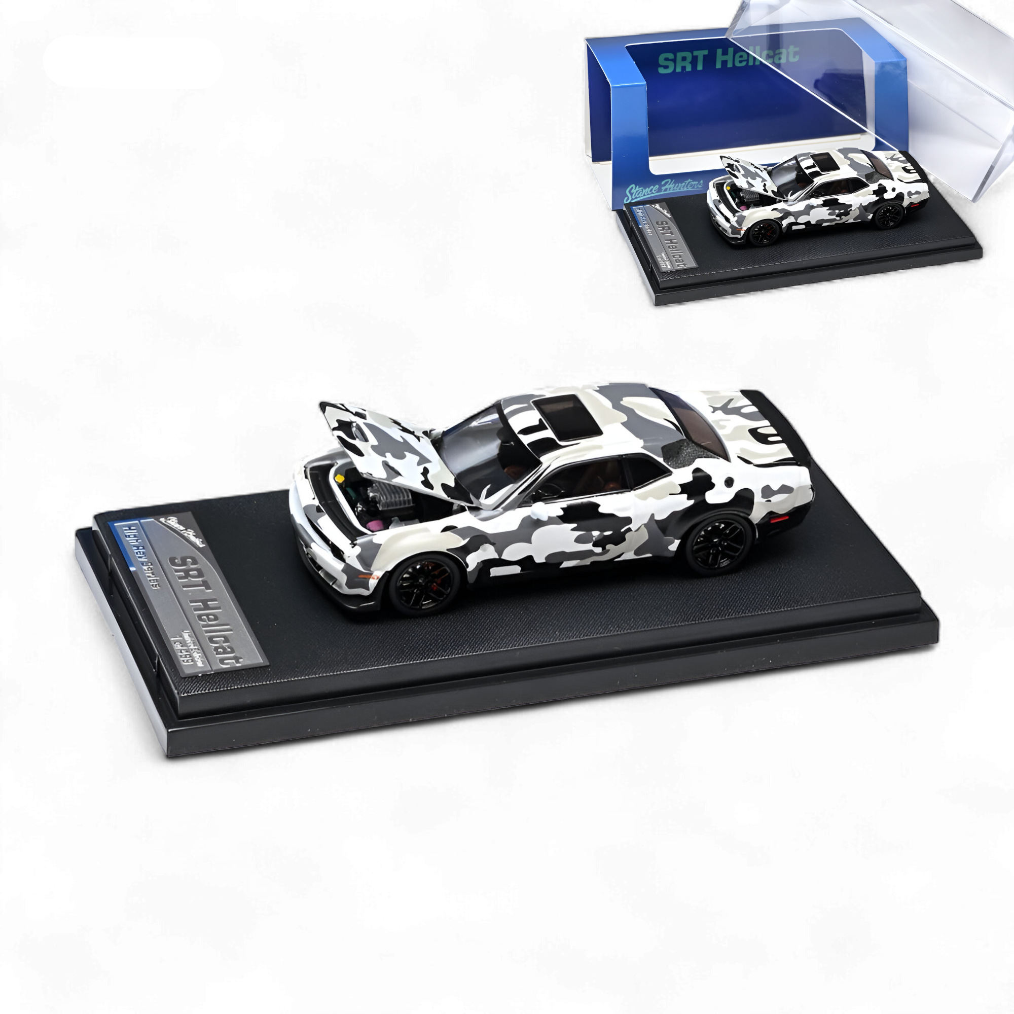 Dodge Challenger SRT Hellcat Arctic Camo 1:64 by Stance Hunters 