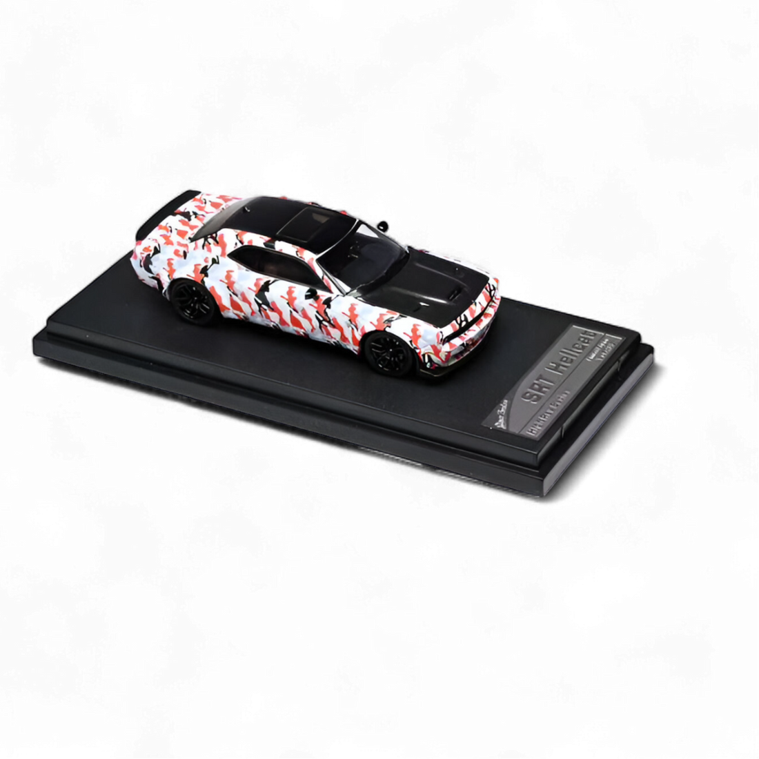Dodge Challenger SRT Hellcat Black - Red - White Camo 1:64 by Stance Hunters 2