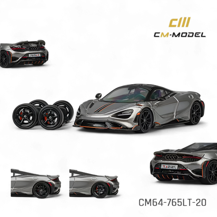 McLaren 765LT Silver Gray 1/64 diecast model car by CM Model
