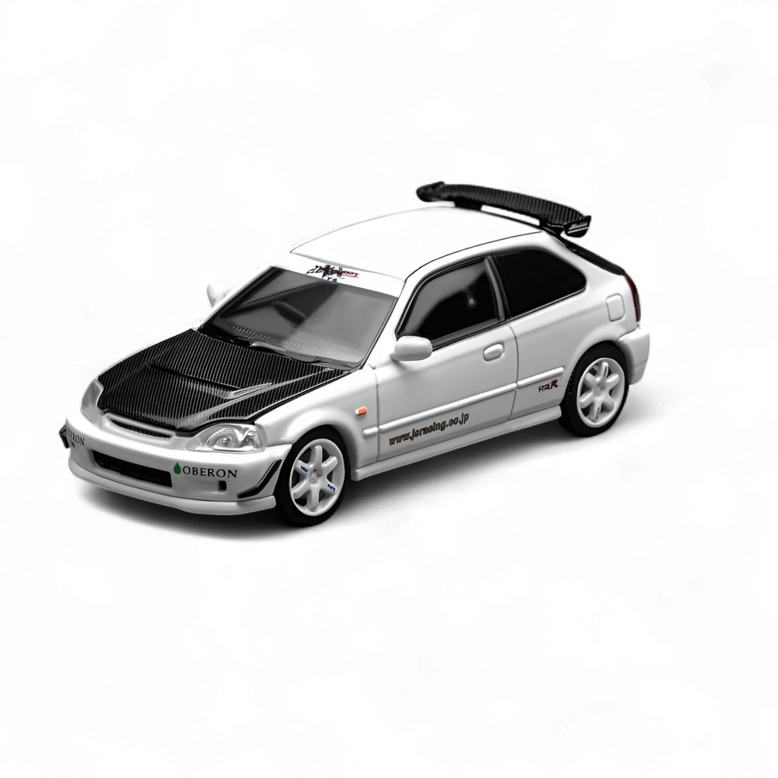Honda Civic Type R EK9 J's Racing Livery White 1:64 by Motorhelix  2