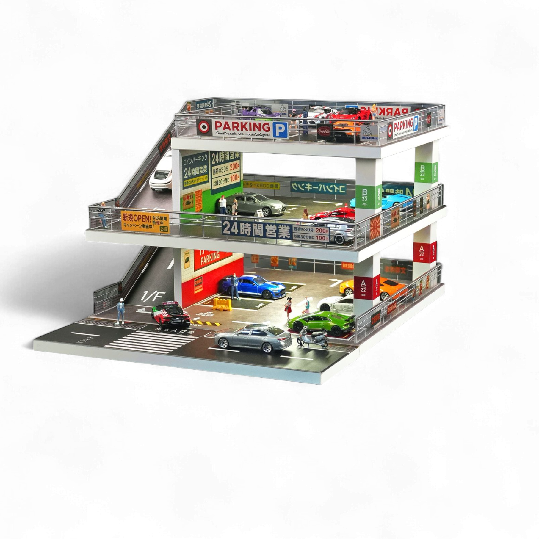 Shou Cang Jia Japanese Ramp Parking Lot Dark Green 1:64 3