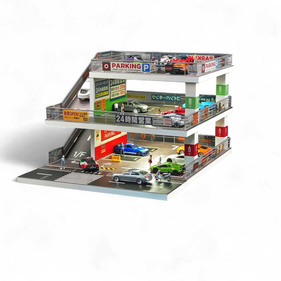 Shou Cang Jia Japanese Ramp Parking Lot Dark Green 1:64 3