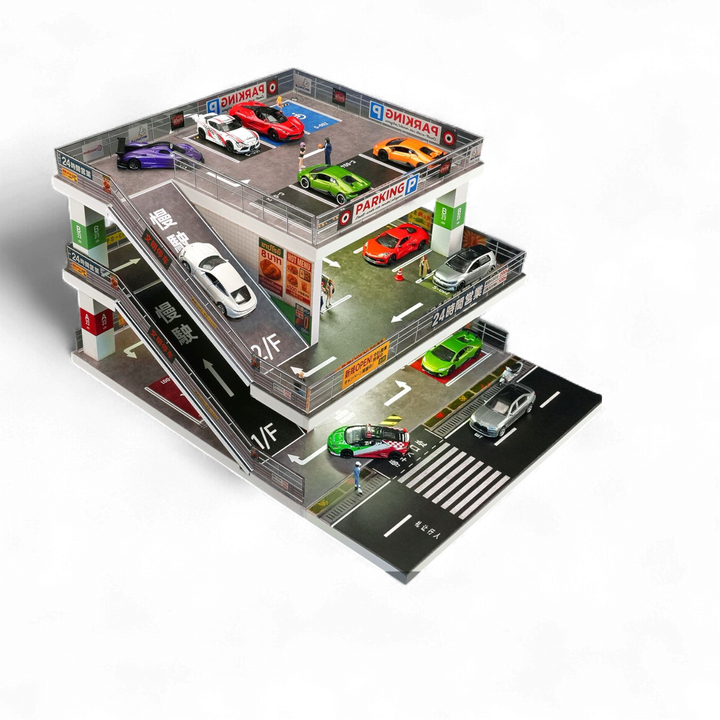 Shou Cang Jia Japanese Ramp Parking Lot Dark Green 1:64 2