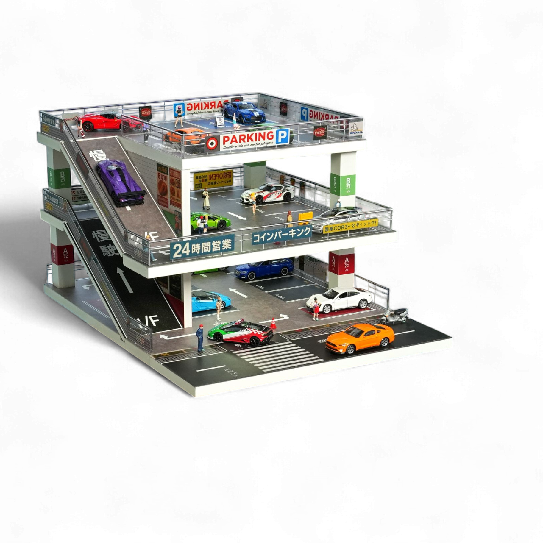 Shou Cang Jia Japanese Ramp Parking Lot Dark Green 1:64