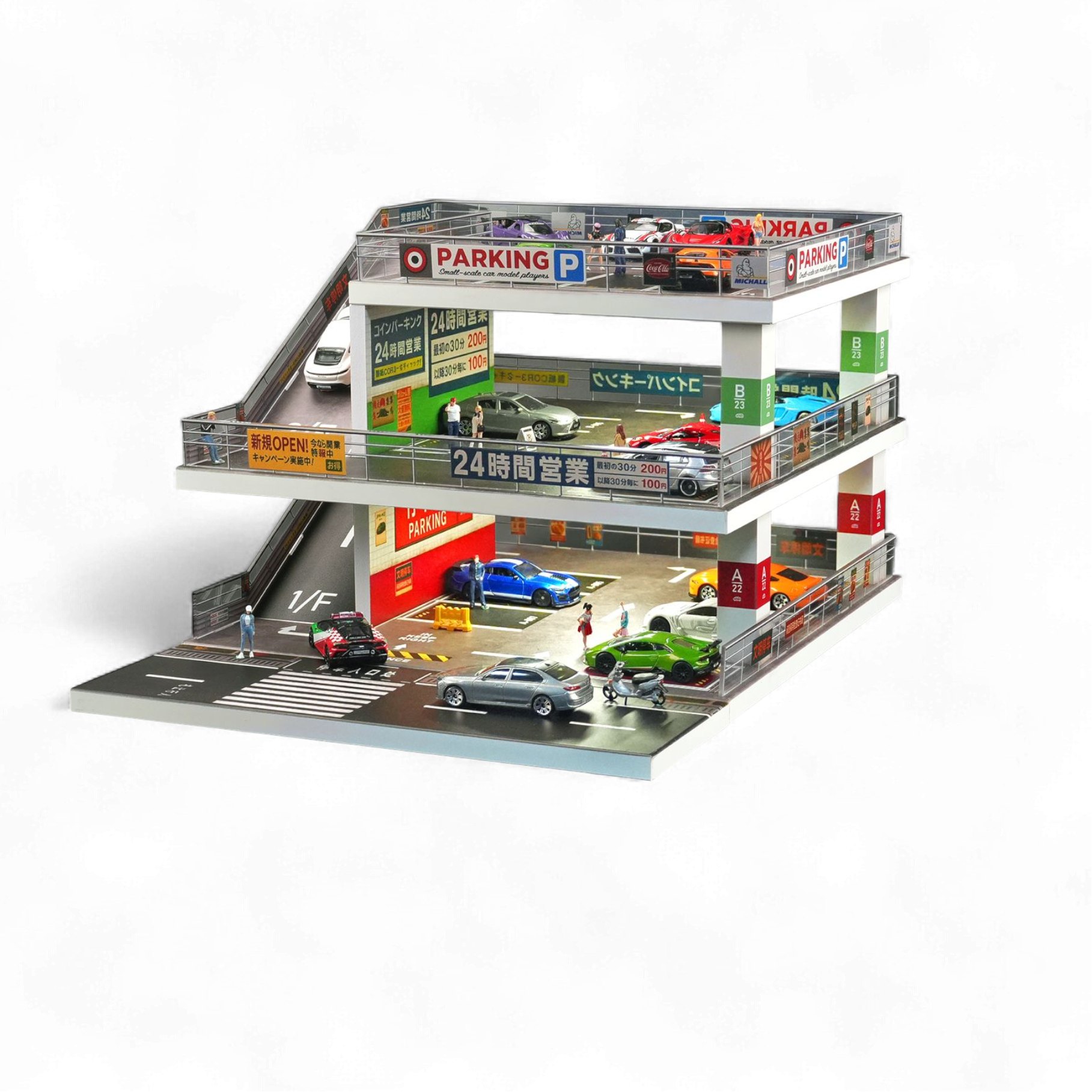 Shou Cang Jia Japanese Ramp Parking Lot Dark Green 1:64 7