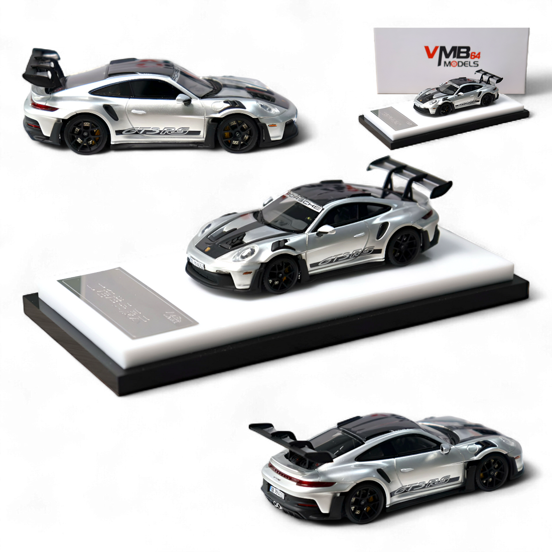 Porsche 992 GT3 RS GT Silver 1:64 by VMB 