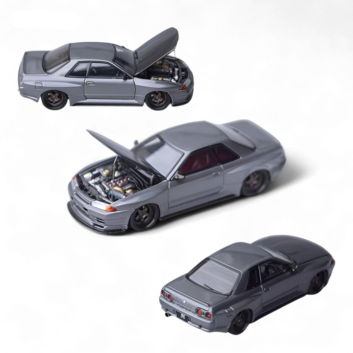 Nissan Skyline GT-R R32 Grey Garage Active 1:64 by Focal Horizon 