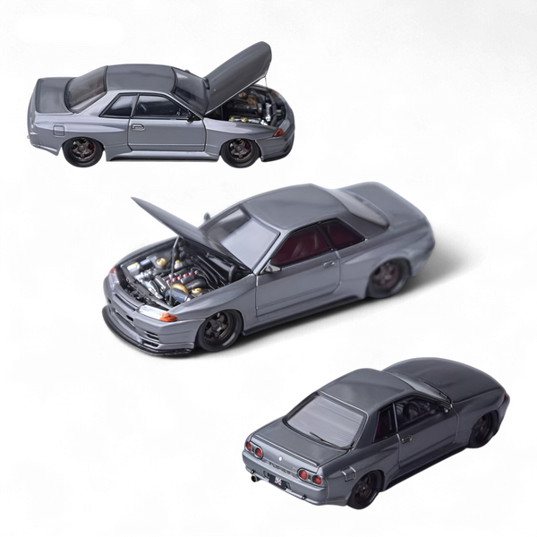 Nissan Skyline GT-R R32 Grey Garage Active 1:64 by Focal Horizon