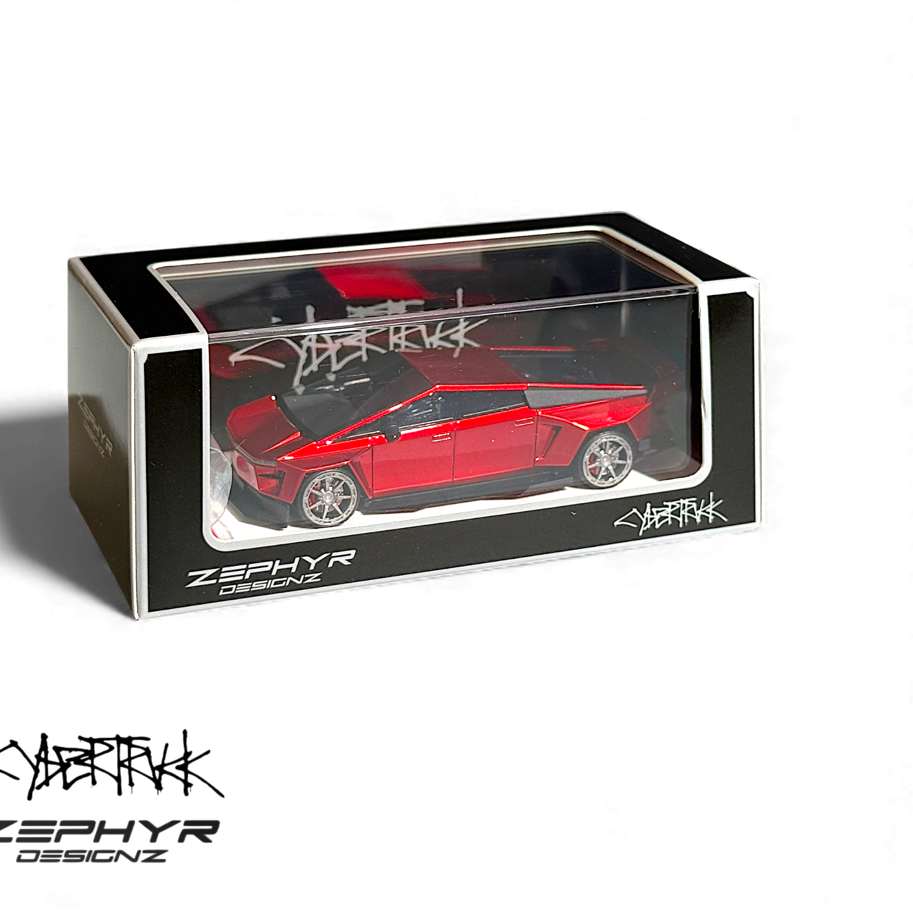 Tesla Cybertruck Widebody Metallic Red 1:64 by Error404  2