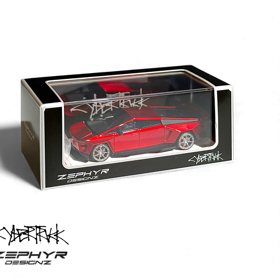 Tesla Cybertruck Widebody Metallic Red 1:64 by Error404  2