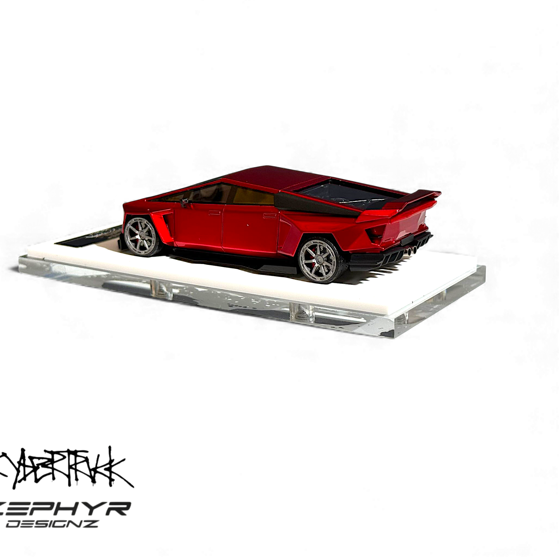 Tesla Cybertruck Widebody Metallic Red 1:64 by Error404  4