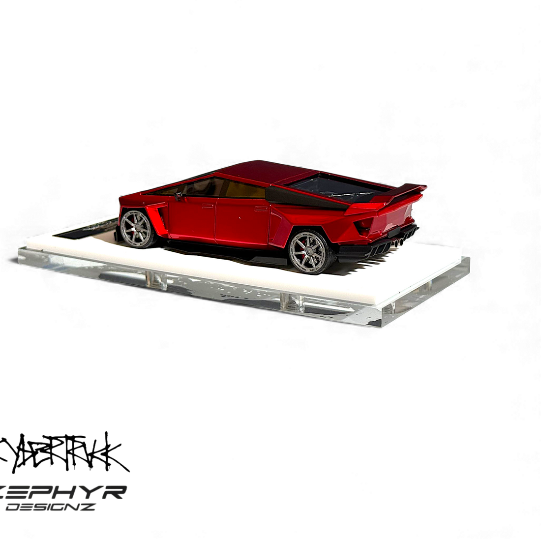 Tesla Cybertruck Widebody Metallic Red 1:64 by Error404  4