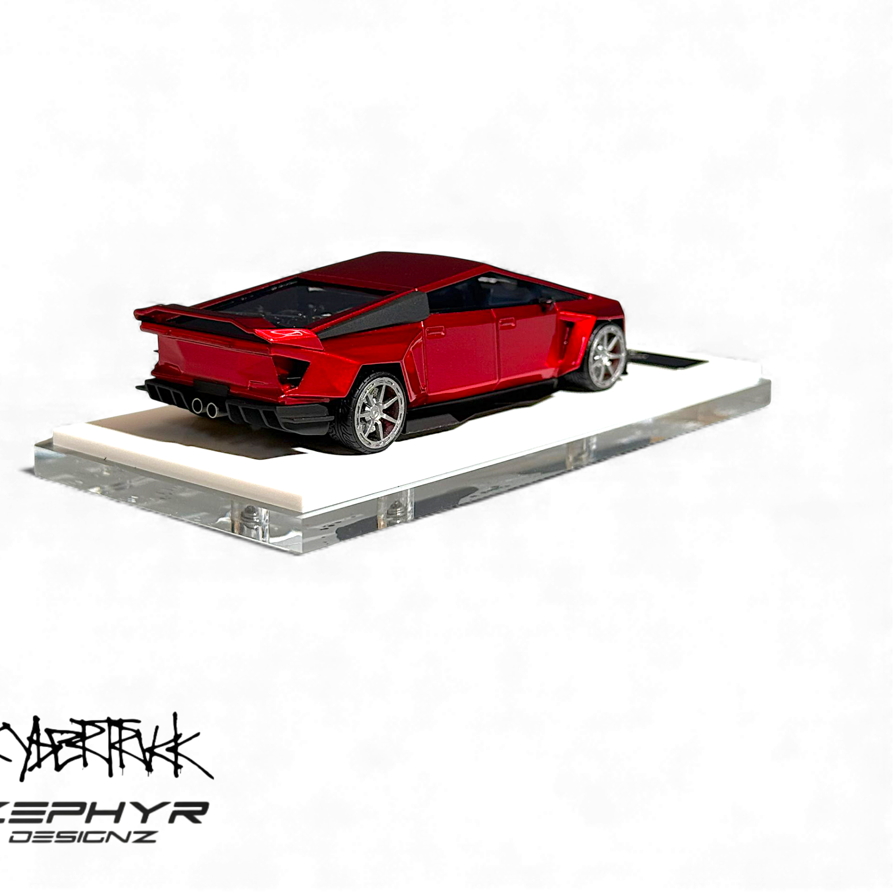 Tesla Cybertruck Widebody Metallic Red 1:64 by Error404  3