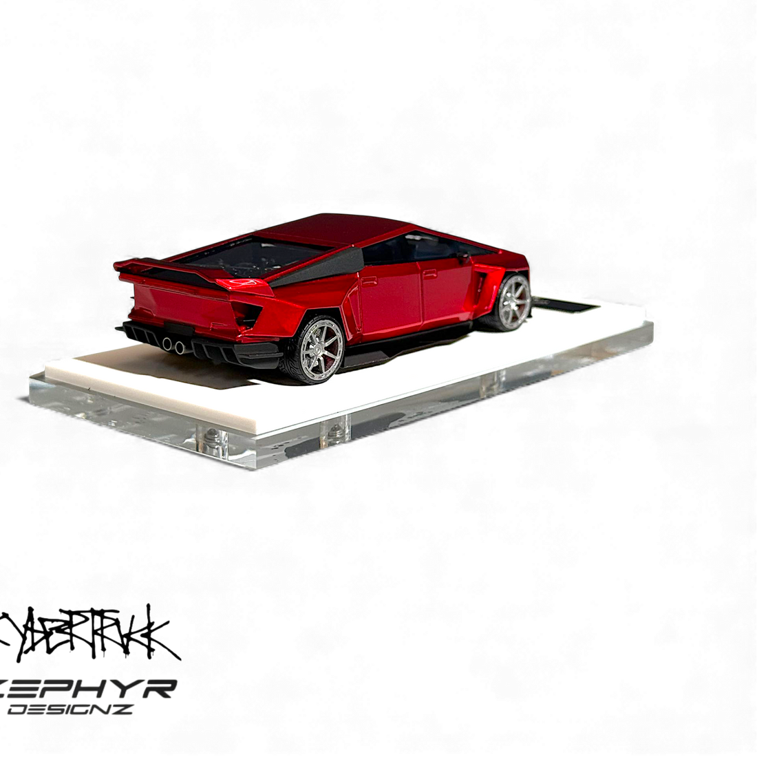 Tesla Cybertruck Widebody Metallic Red 1:64 by Error404  3