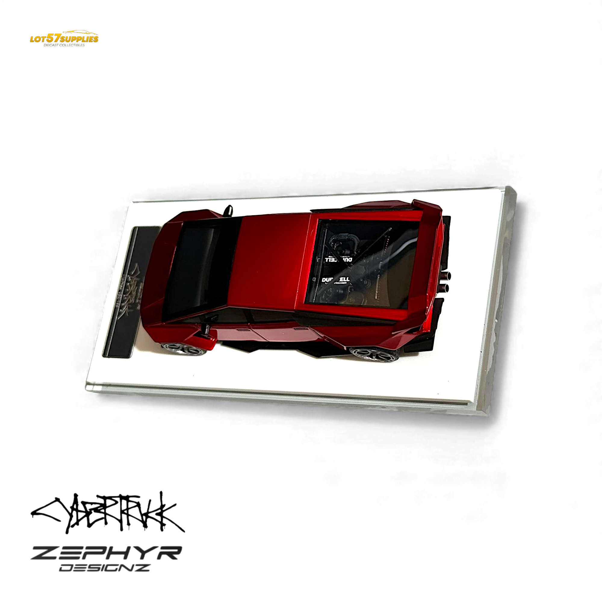 Tesla Cybertruck Widebody Metallic Red 1:64 by Error404
