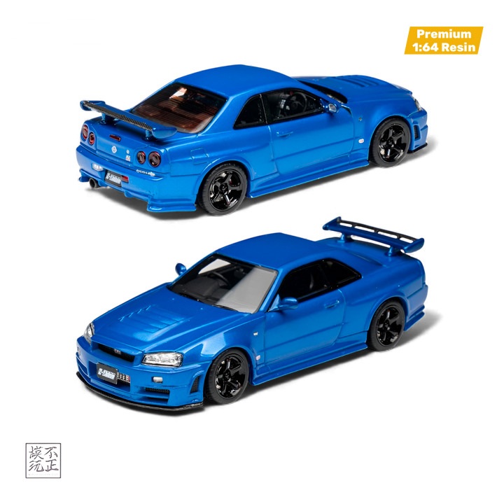 Nissan Skyline GT-R R34 Z-TUNE Bayside Blue 1:64 by Cars' Lounge 