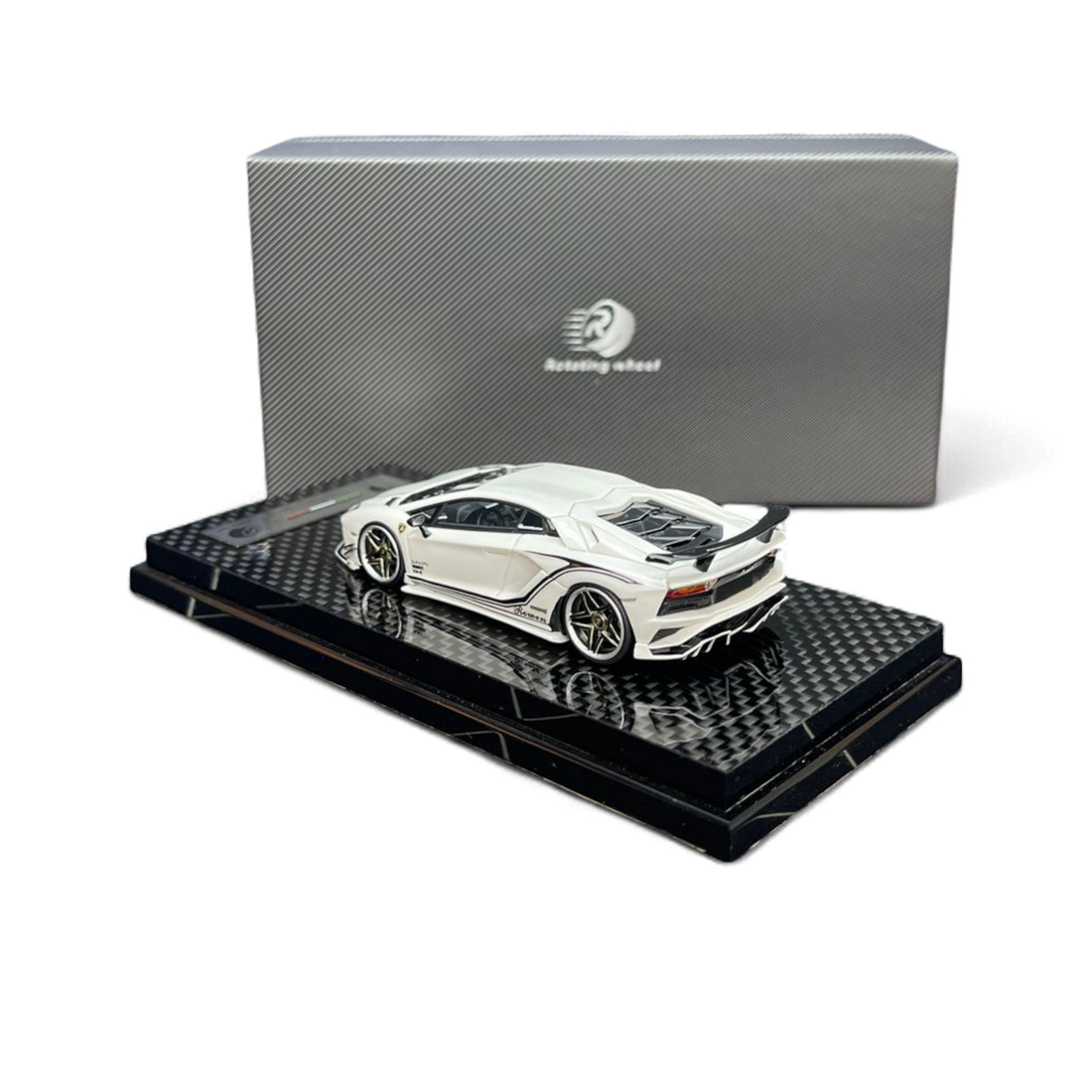 Rowen Aventador S - Pearl White 1/64 by Rotating Wheel  4