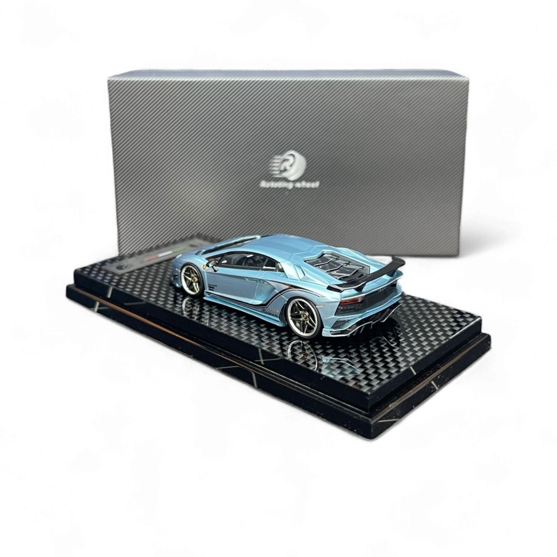 Rowen Aventador S - Ice Blue 1/64 by Rotating Wheel 2