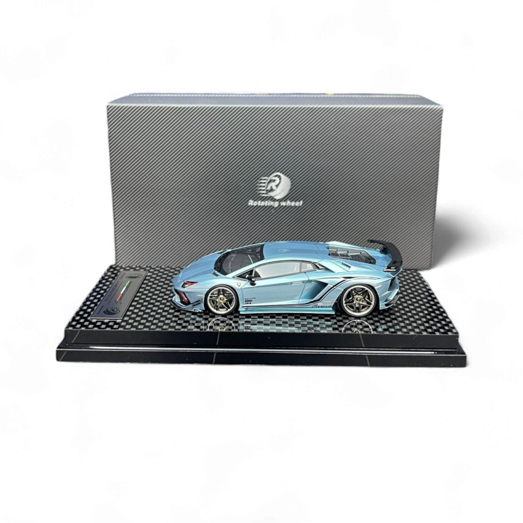Rowen Aventador S - Ice Blue 1/64 by Rotating Wheel 3