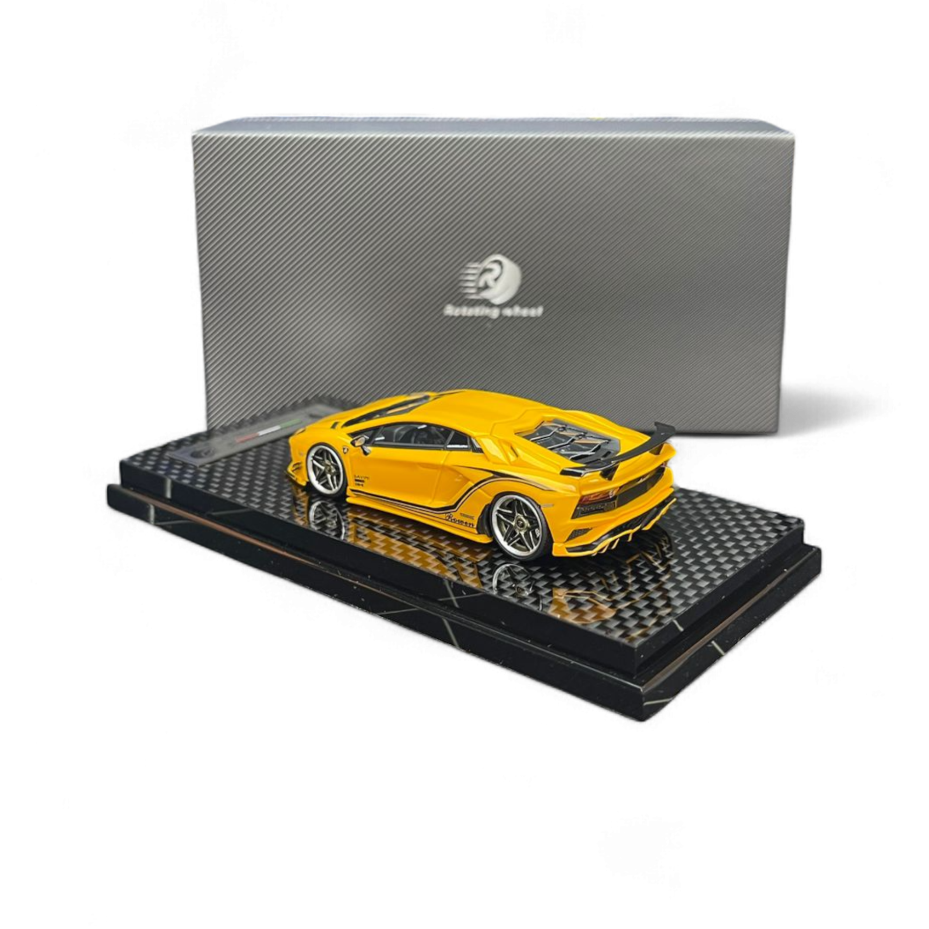 Rowen Aventador S - Pearl Yellow 1/64 by Rotating Wheel 2