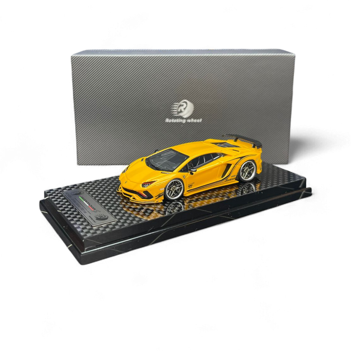 Rowen Aventador S - Pearl Yellow 1/64 by Rotating Wheel