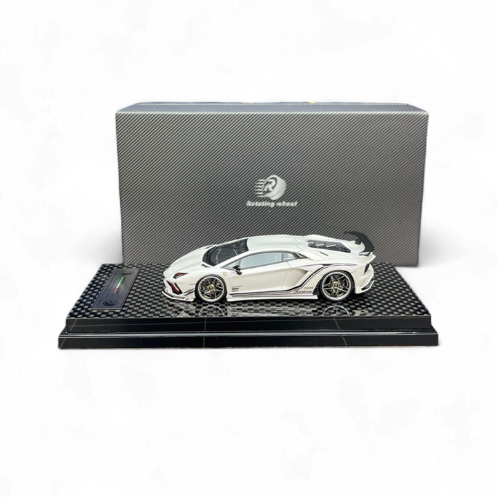 Rowen Aventador S - Pearl White 1/64 by Rotating Wheel  2