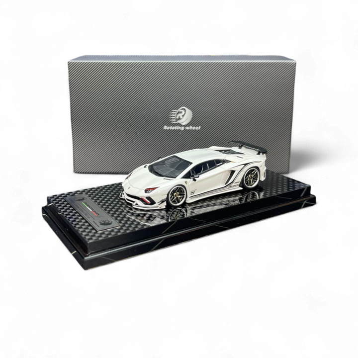 Rowen Aventador S - Pearl White 1/64 by Rotating Wheel 