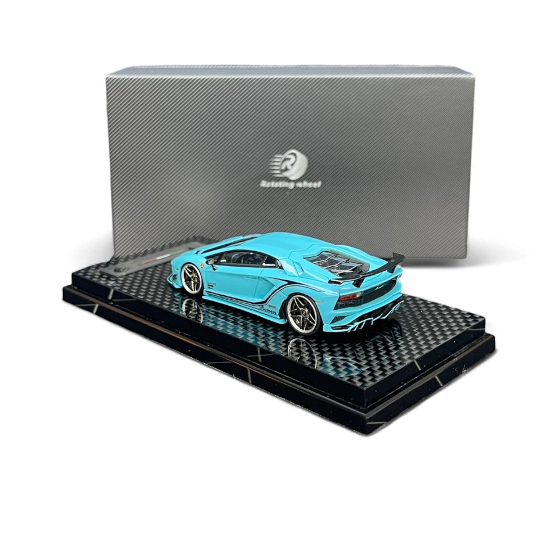Rowen Aventador S - Pearl Blue 1/64 by Rotating Wheel