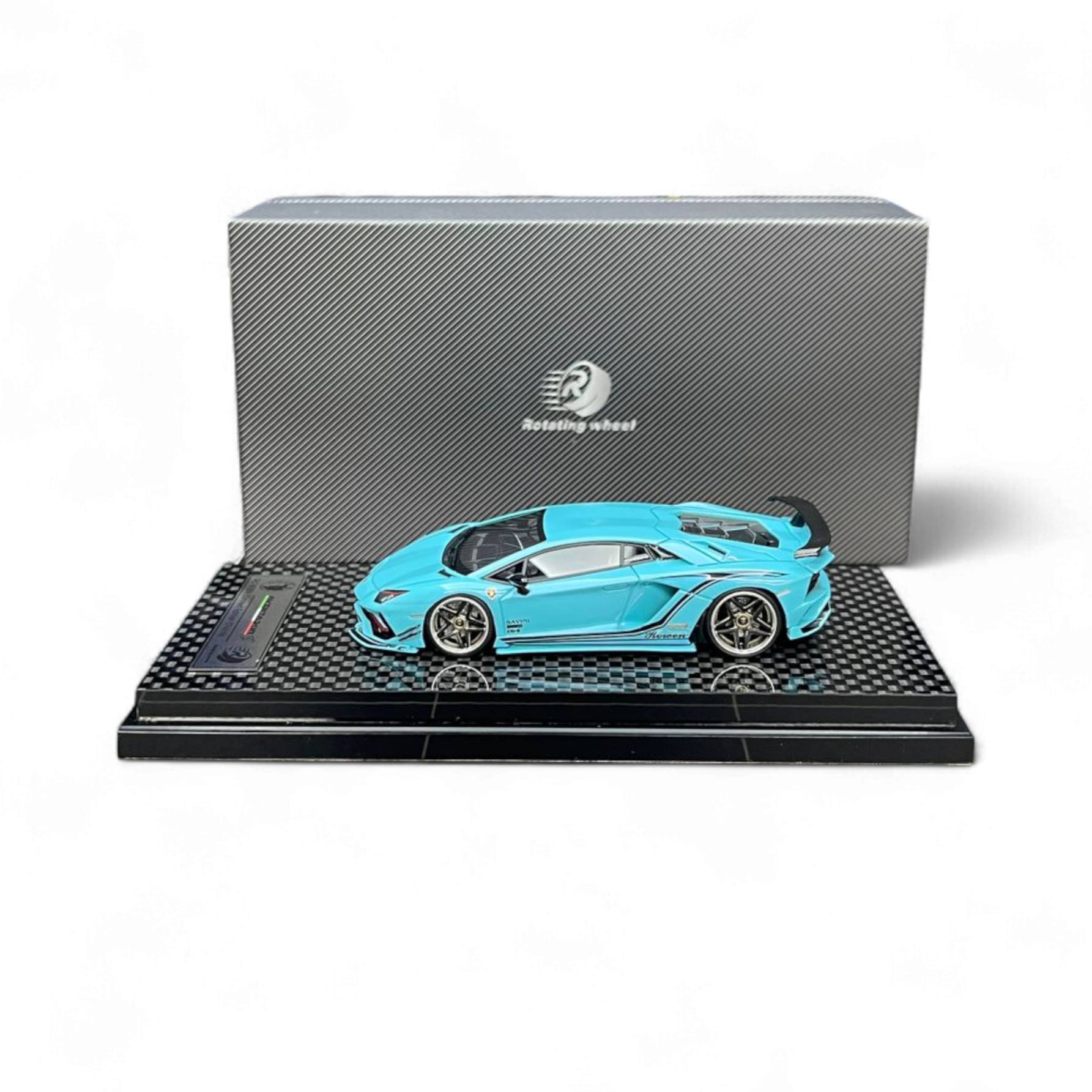 Rowen Aventador S - Pearl Blue 1/64 by Rotating Wheel