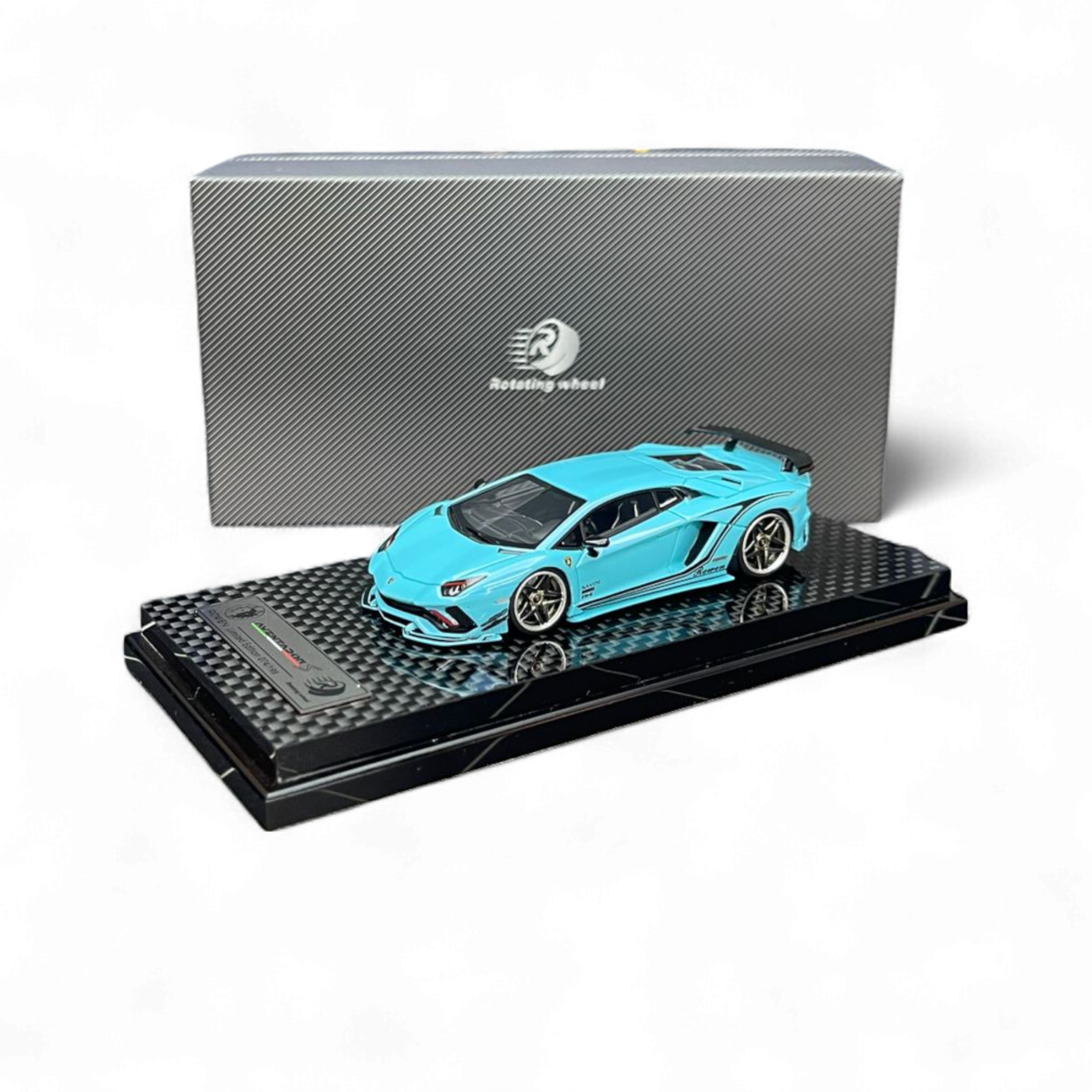 Rowen Aventador S - Pearl Blue 1/64 by Rotating Wheel