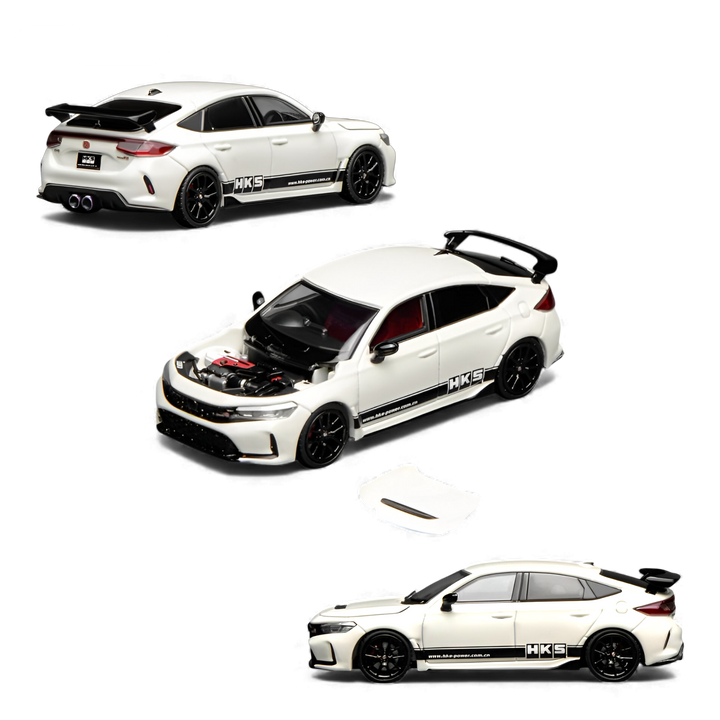 Honda Civic Type R FL5 HKS White 1:64 by Motorhelix 