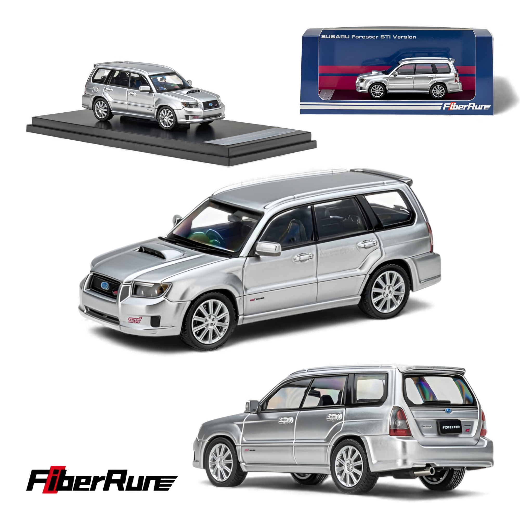 Subaru Forester Silver 1:64 by Fiberrun 