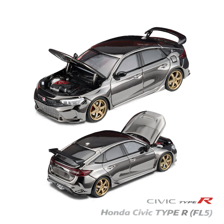 Honda Civic Type R FL5 Chrome Gun Black 1:64 by MH 