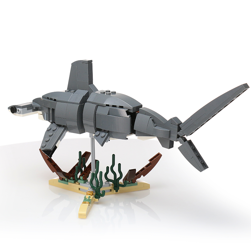 Hammerhead Shark Building Set made with LEGO parts - B3 Customs 3