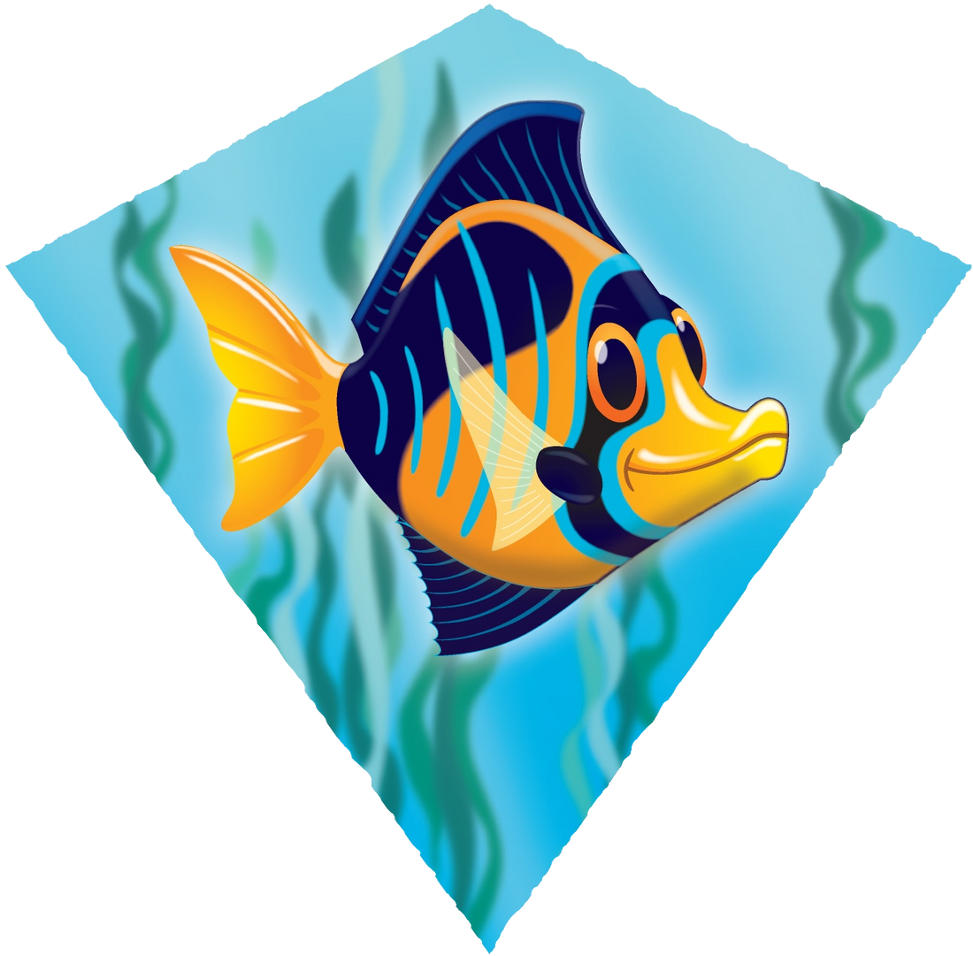 Kites - 18 inch Wide Nylon Diamond Angel Fish