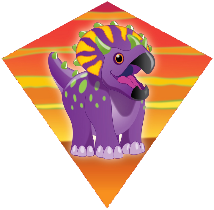 Kite - 18 Inch Nylon Diamond TRICERATOPS