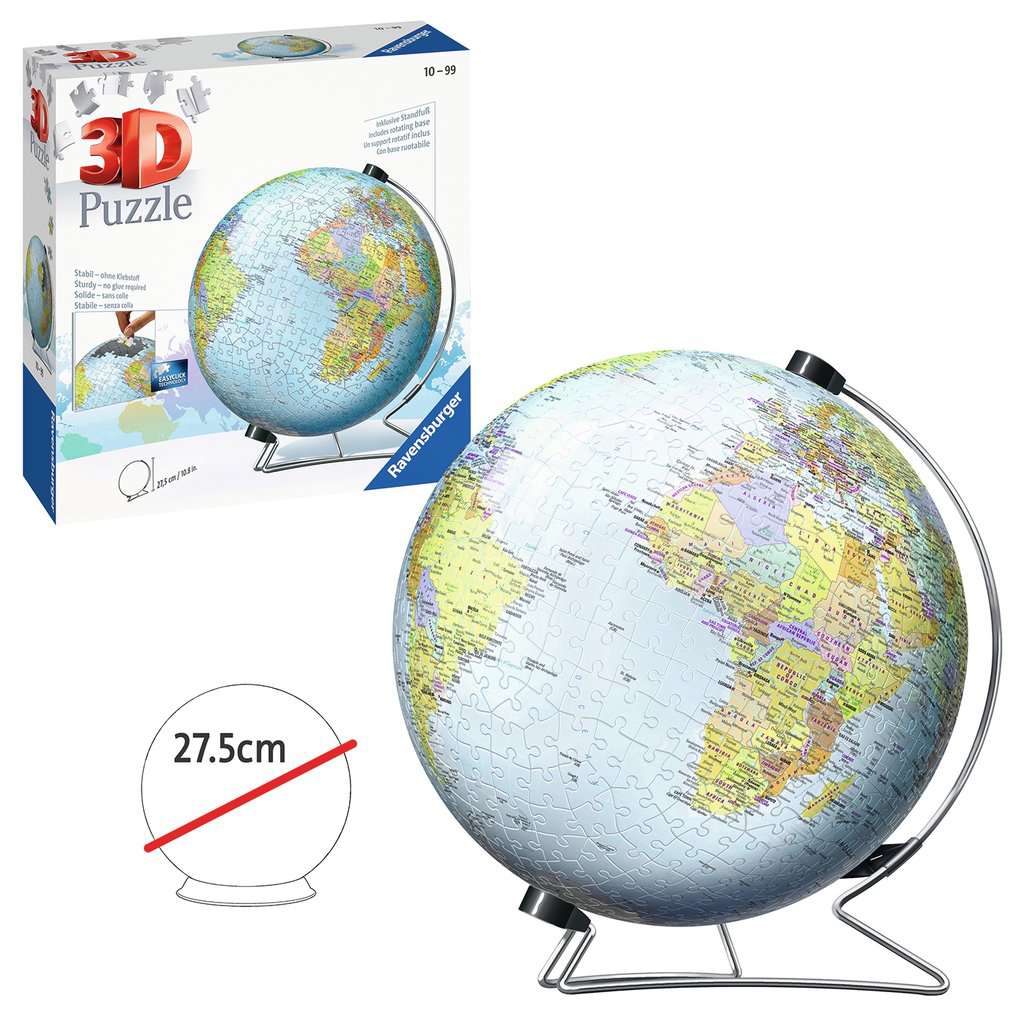 World Globe with Stand 550 Piece 3D Jigsaw Puzzle Ravensburger 3