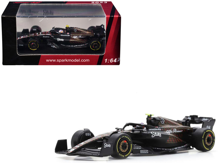 Alfa Romeo C43 #24 Zhou Guanyu "Team Stake" Formula One F1 "Las Vegas GP" (2023) 1/64 Diecast Model Car by Sparky-0