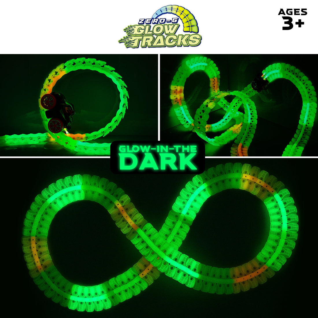 Zero-G Glow Racing Car Tracks Set 105pcs