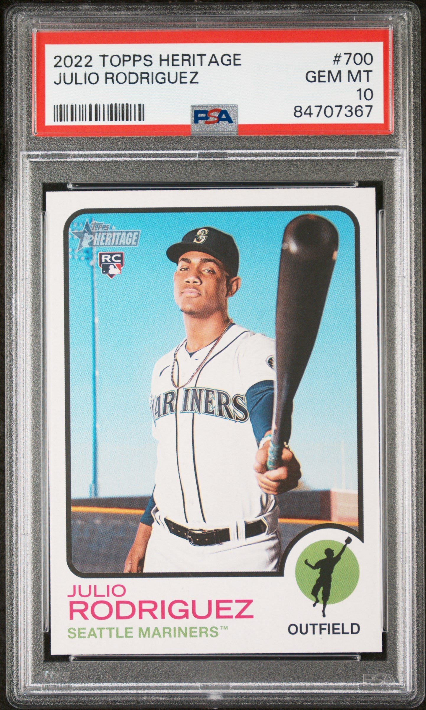 2022 TOPPS HERITAGE JULIO RODRIGUEZ #700 - PSA 10 ROOKIE CARD