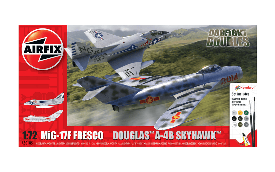 MIG 17F Fresco Douglas A-4B Skyhawk Dogfight Double Plastic Model Set by Airfix | A50185
