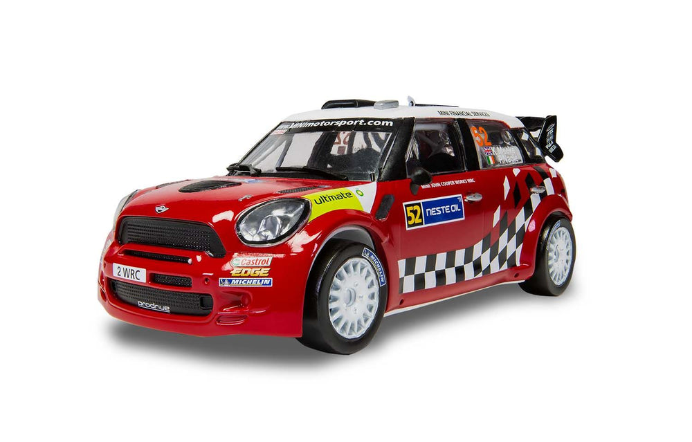 MINI Countryman WRC 1:32 Plastic Model Hanging Gift Set by Airfix | A55304A (Expected to be available the week of 2/19) Front and Left Side View