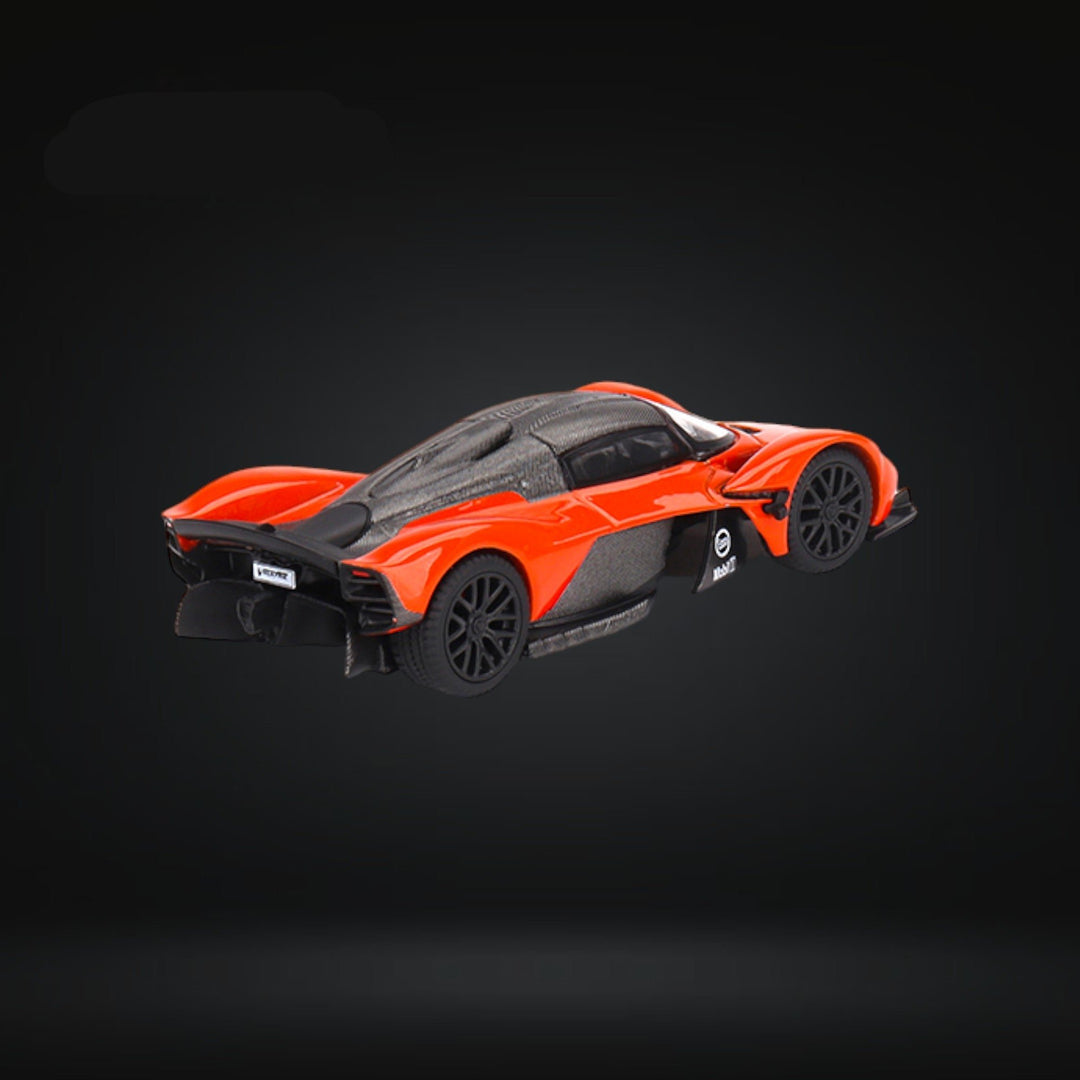 Aston Martin Valkyrie Maximum Orange #678 1:64 by Mini-GT MGT00678 Angled Rear View